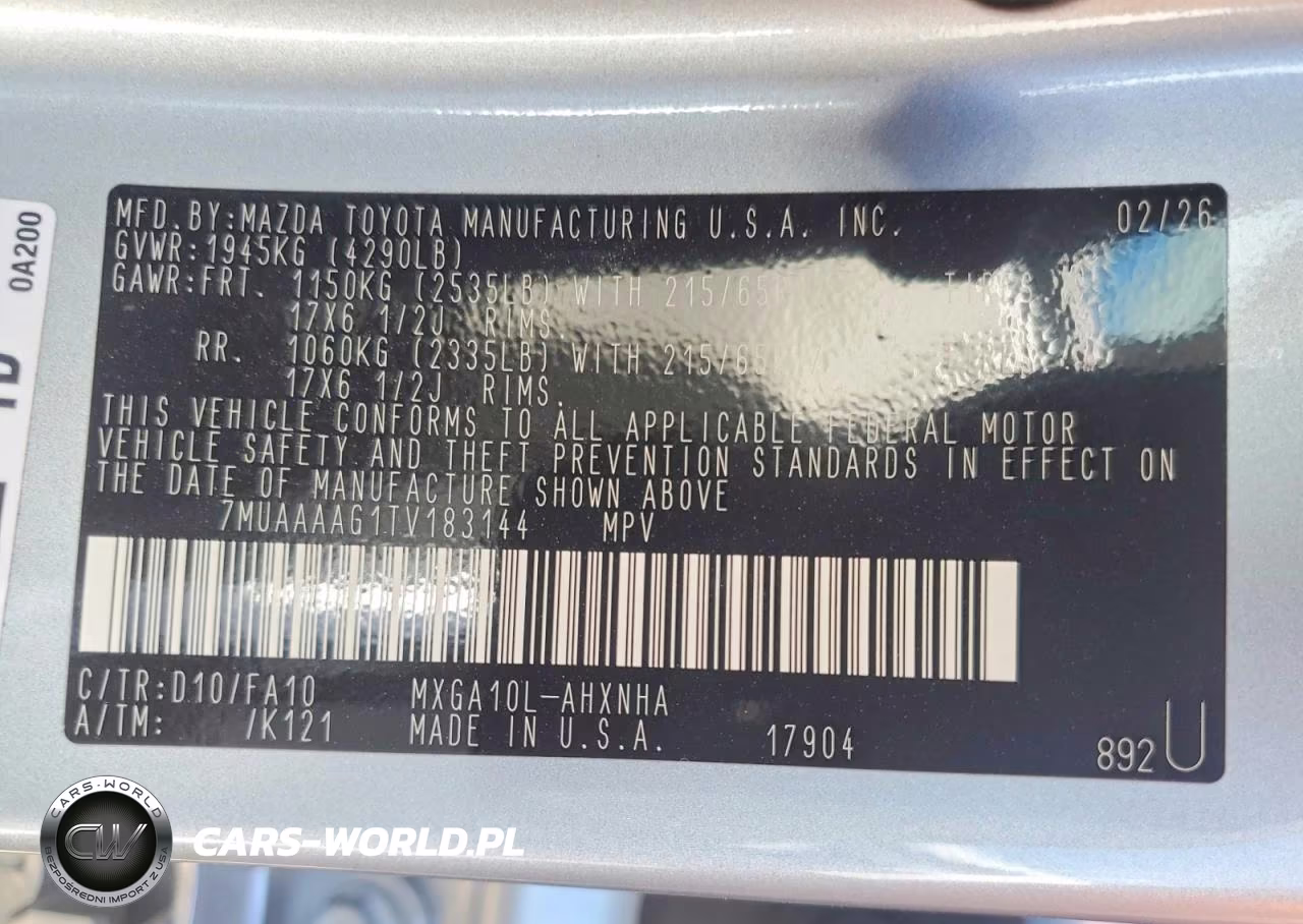 2026 Toyota Corolla Cross L VIN:7MUAAAAG1TV183144 - 12