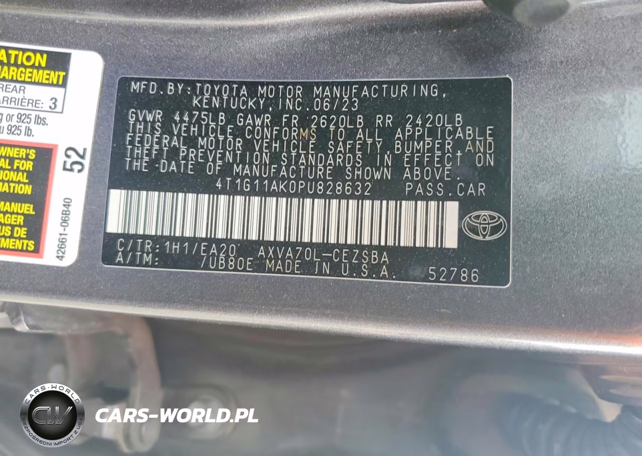 2023 Toyota Camry Se VIN:4T1G11AK0PU828632 - 12