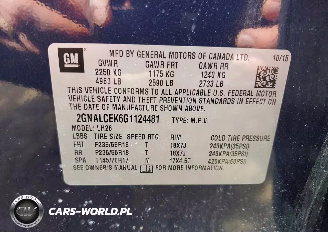 2016 Chevrolet Equinox Lt VIN:2GNALCEK6G1124481 - 14