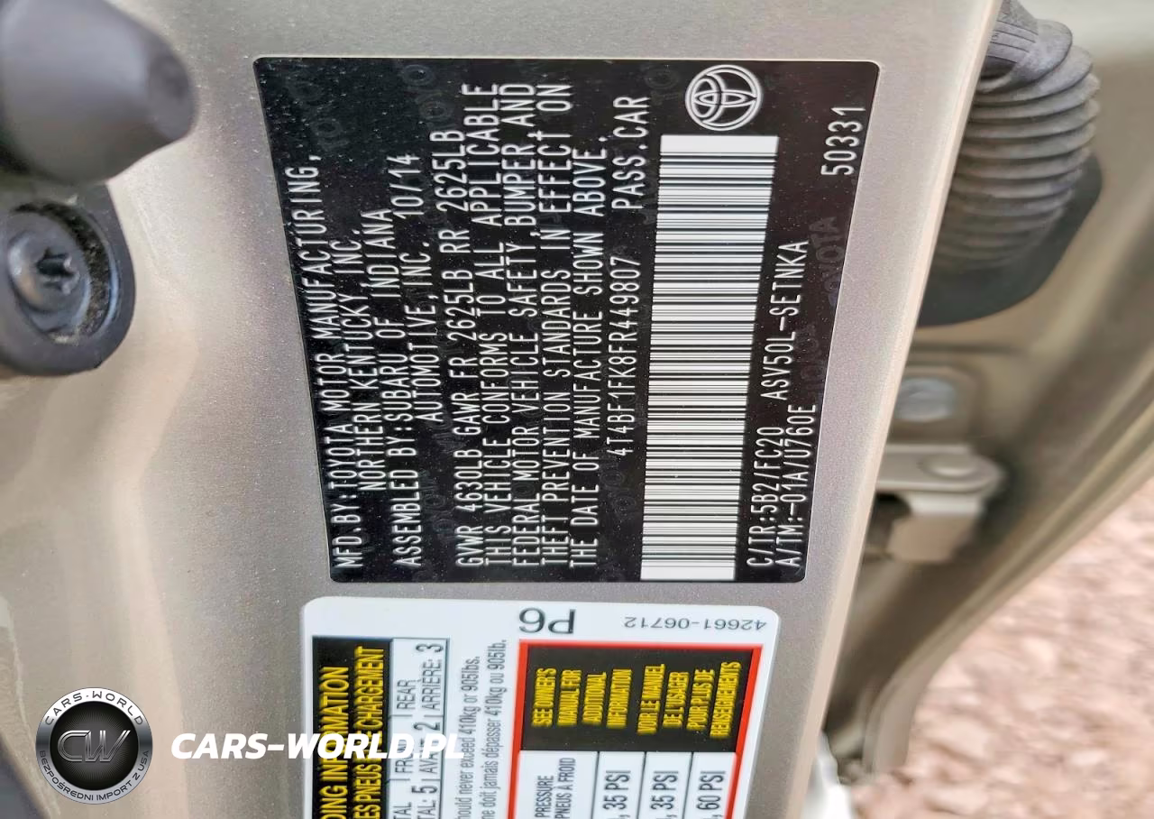 2015 Toyota Camry Le VIN:4T4BF1FK8FR449807 - 12