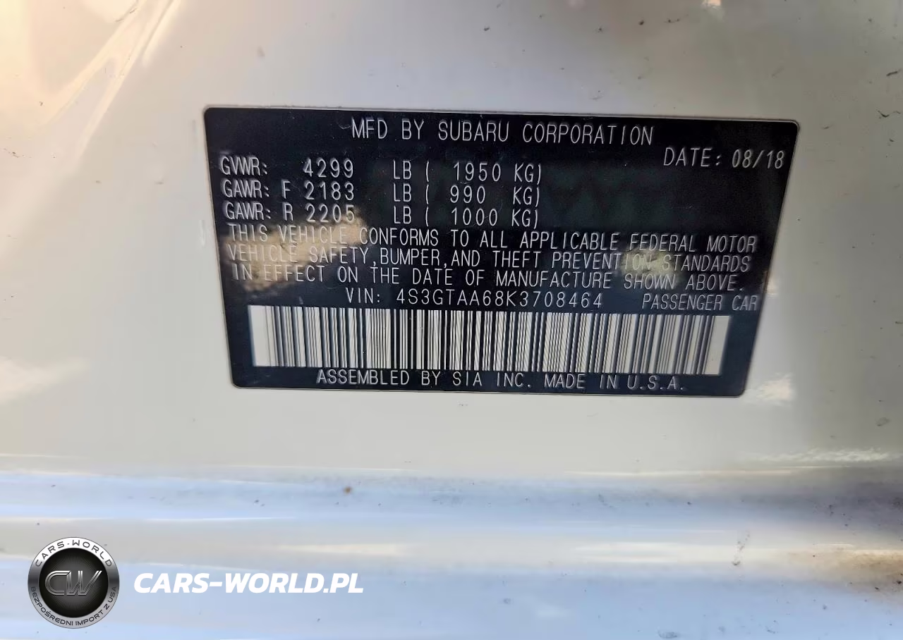 2019 Subaru Impreza VIN:4S3GTAA68K3708464 - 13