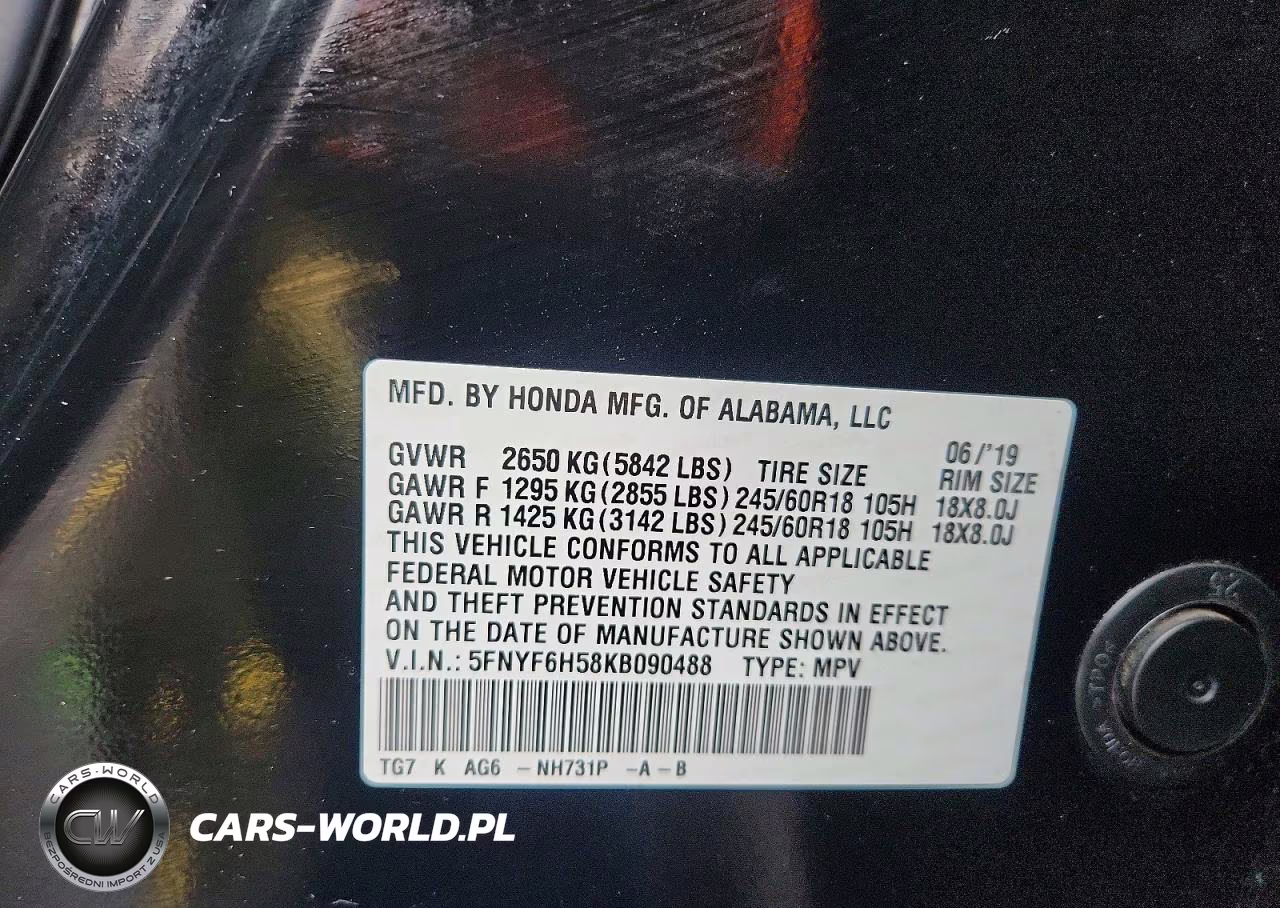 2019 Honda Pilot Exl VIN:5FNYF6H58KB090488 - 13