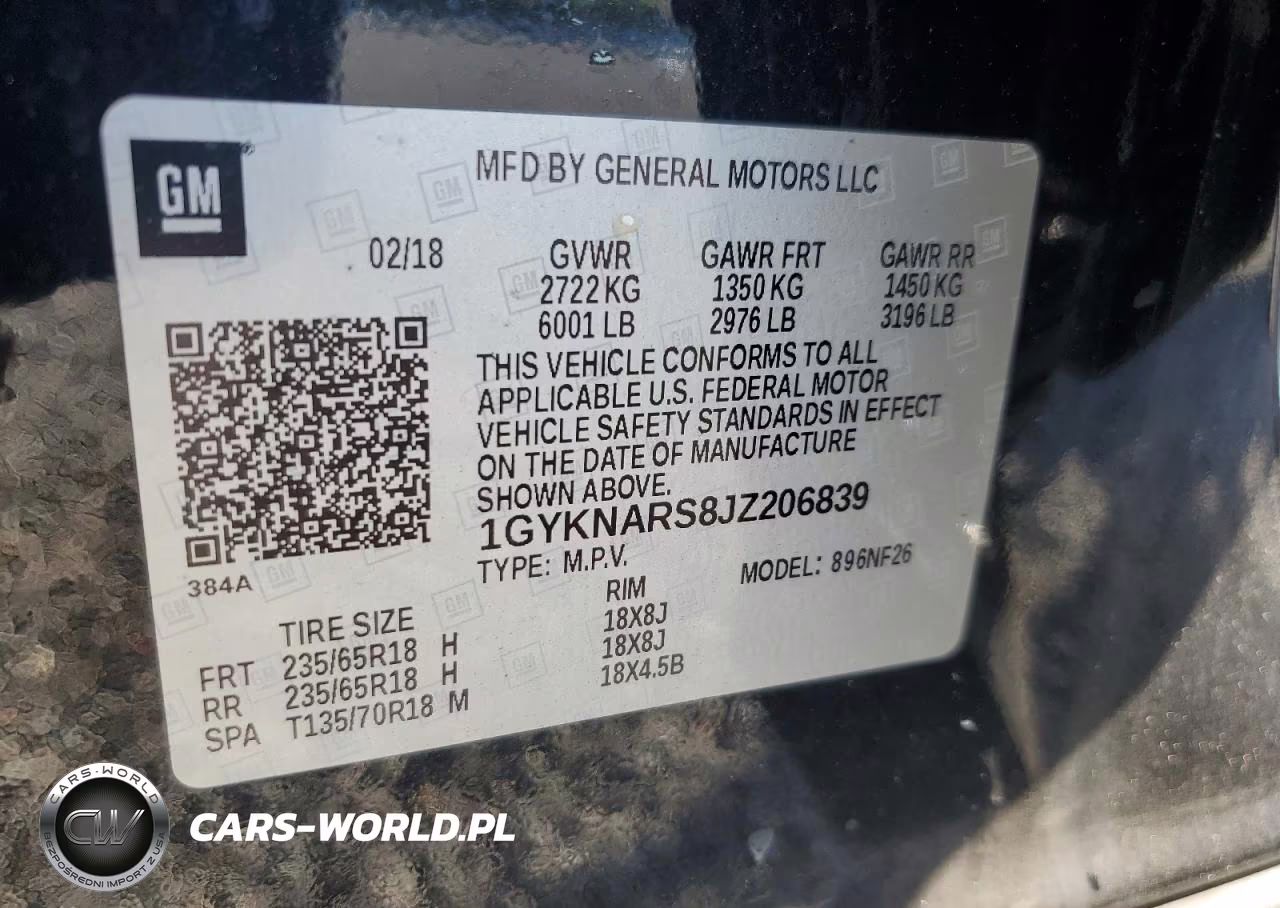 2018 Cadillac Xt5 VIN:1GYKNARS8JZ206839 - 13