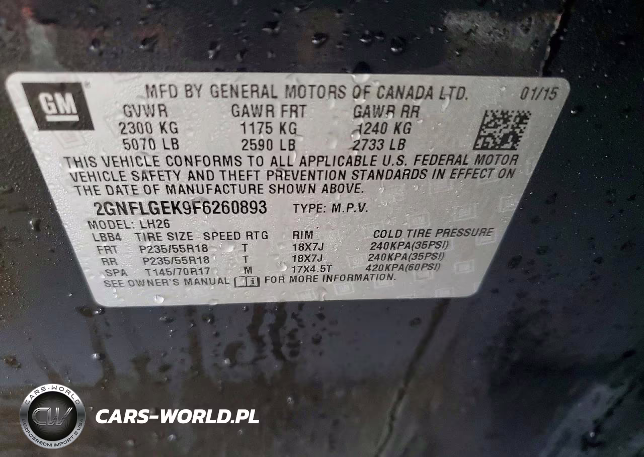 2015 Chevrolet Equinox Lt VIN:2GNFLGEK9F6260893 - 13