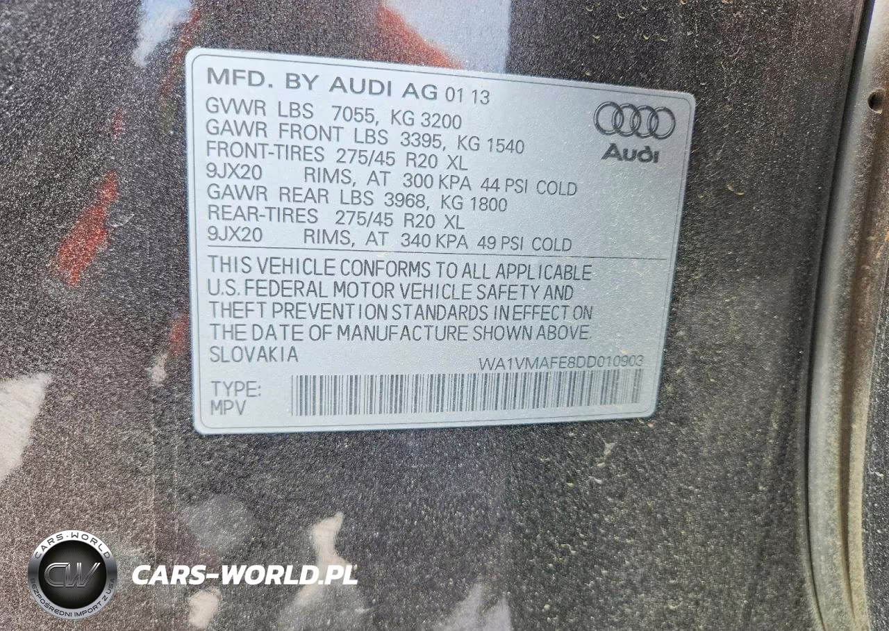 2013 Audi Q7 Prestige VIN:WA1VMAFE8DD010903 - 13