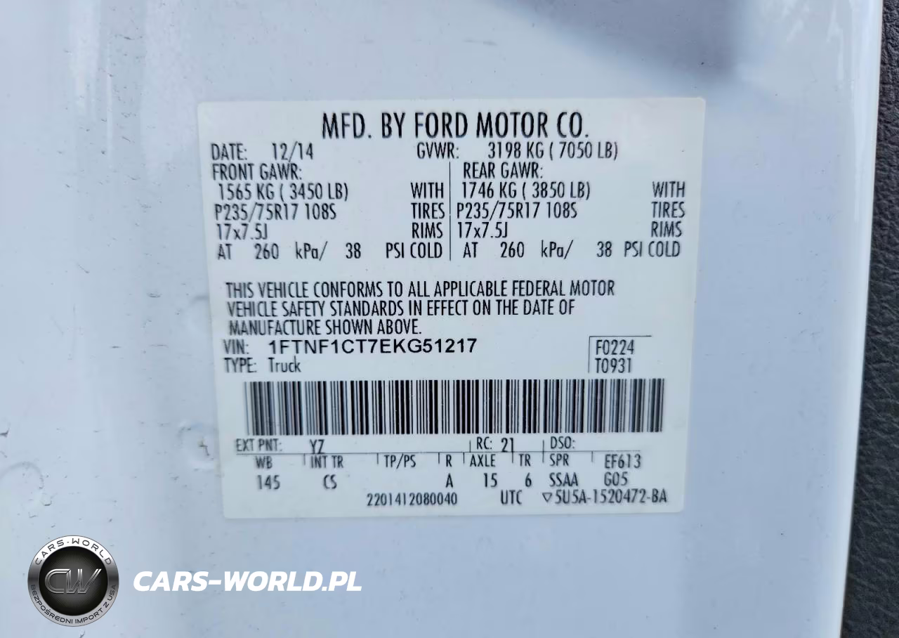 2014 Ford F150 VIN:1FTNF1CT7EKG51217 - 12