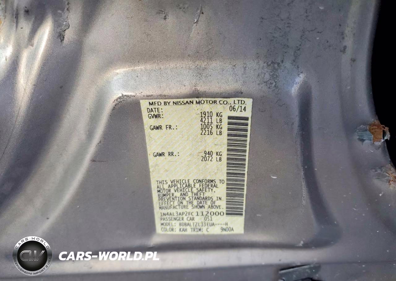 2015 Nissan Altima 2.5 Sl VIN:1N4AL3AP2FC112000 - 13
