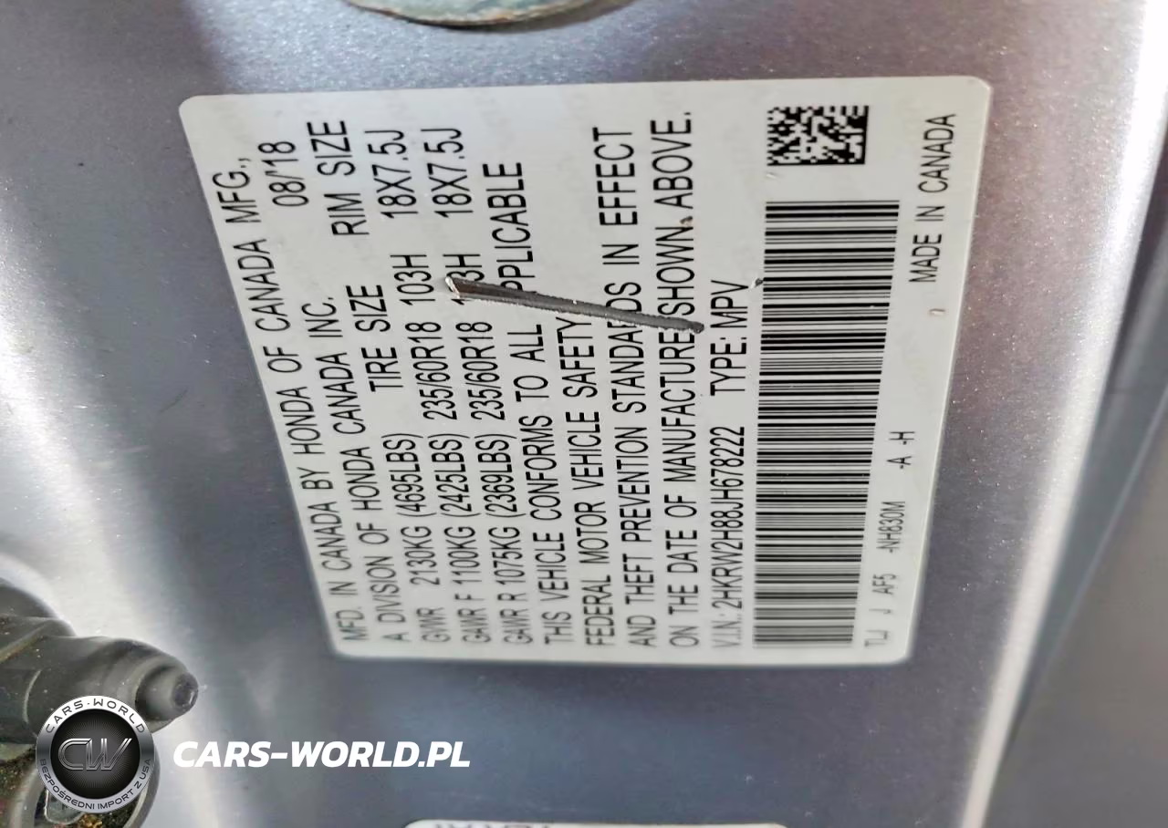 2018 Honda Cr-V Exl VIN:2HKRW2H88JH678222 - 13