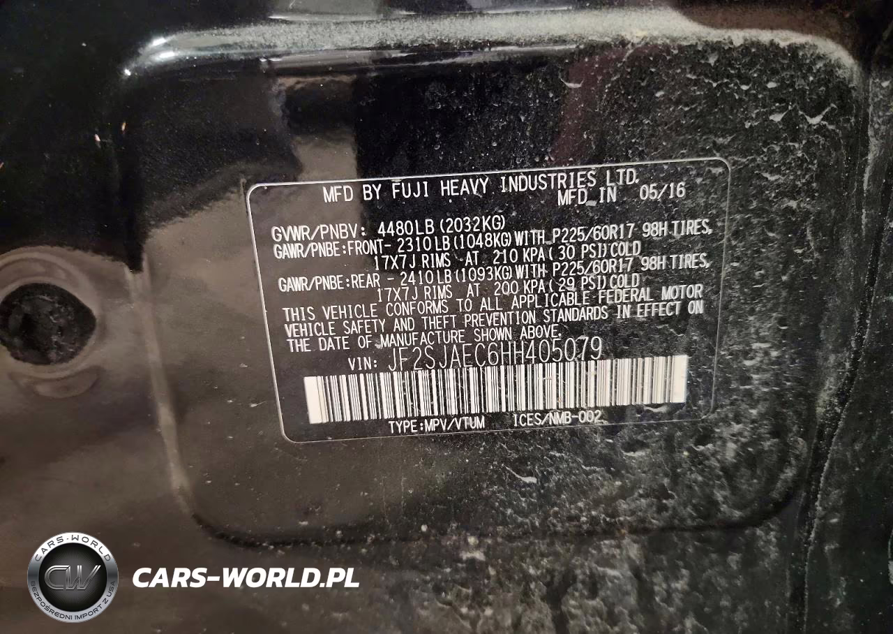 2017 Subaru Forester 2.5I Premium VIN:JF2SJAEC6HH405079 - 14