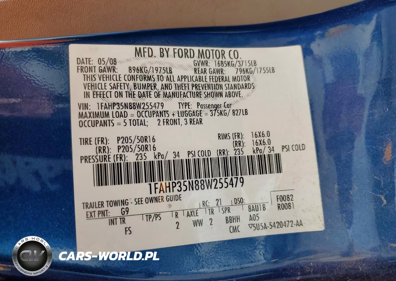 2008 Ford Focus Se VIN:1FAHP35N88W255479 - 12