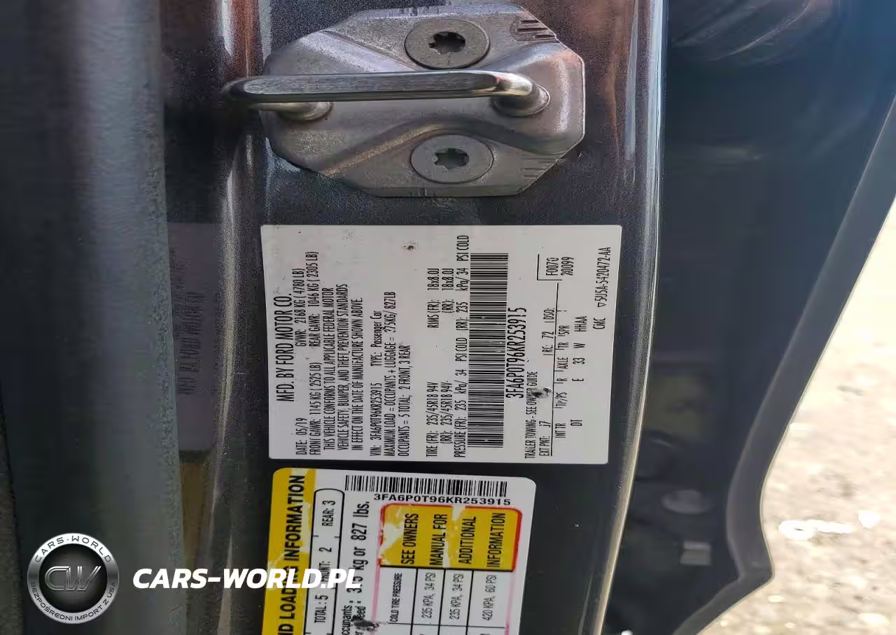2019 Ford Fusion Se VIN:3FA6P0T96KR253915 - 12