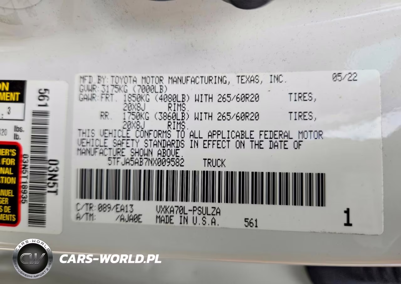 2022 Toyota Tundra VIN:5TFJA5AB7NX009582 - 12