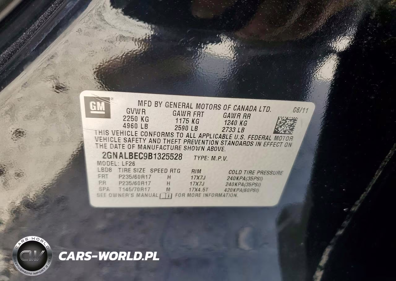 2011 Chevrolet Equinox Ls VIN:2GNALBEC9B1325528 - 13