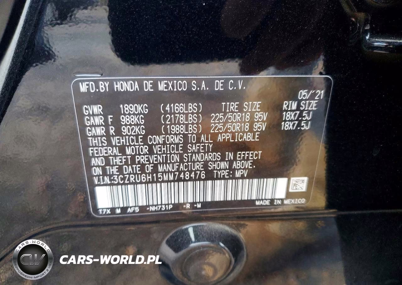 2021 Honda Hr-V Sport VIN:3CZRU6H15MM748476 - 12