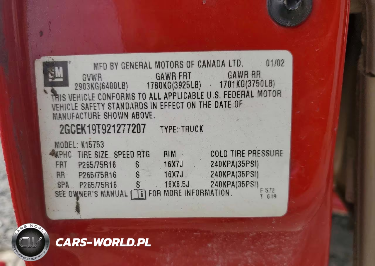 2002 Chevrolet Silverado K1500 VIN:2GCEK19T921277207 - 12