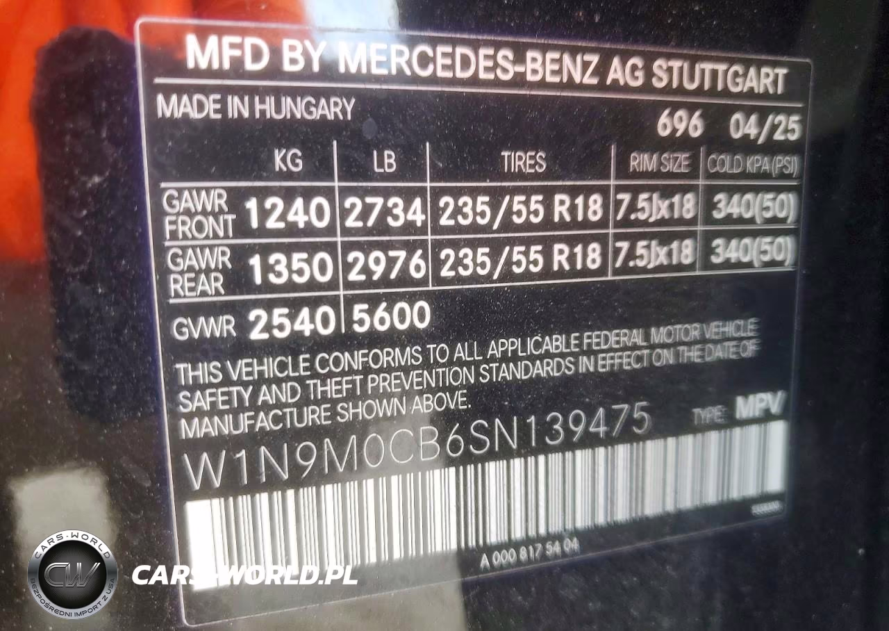 2025 Mercedes-Benz Eqb 250+ VIN:W1N9M0CB6SN139475 - 14