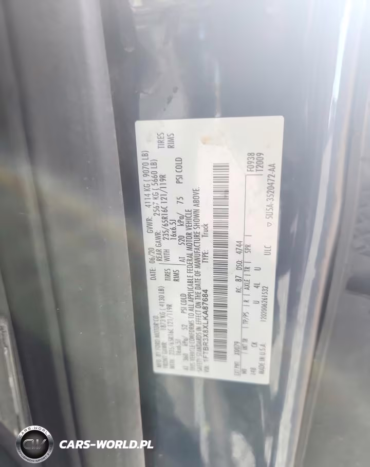 2020 Ford Transit 250 Delivery Van VIN:1FTBR3X8XLKA87684 - 12