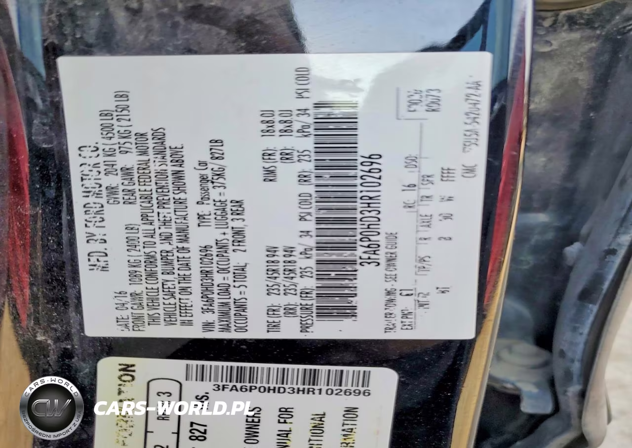 2017 Ford Fusion Se VIN:3FA6P0HD3HR102696 - 12