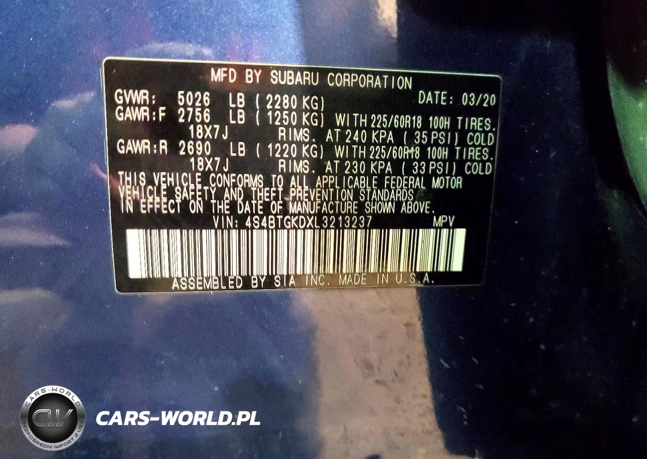 2020 Subaru Outback Onyx Edition Xt VIN:4S4BTGKDXL3213237 - 13