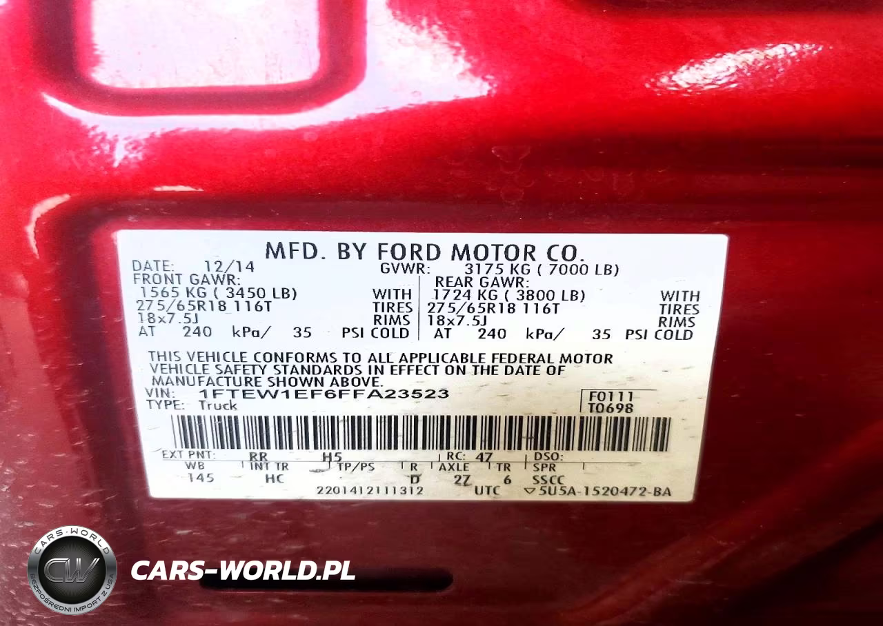 2015 Ford F150 Supercrew VIN:1FTEW1EF6FFA23523 - 12