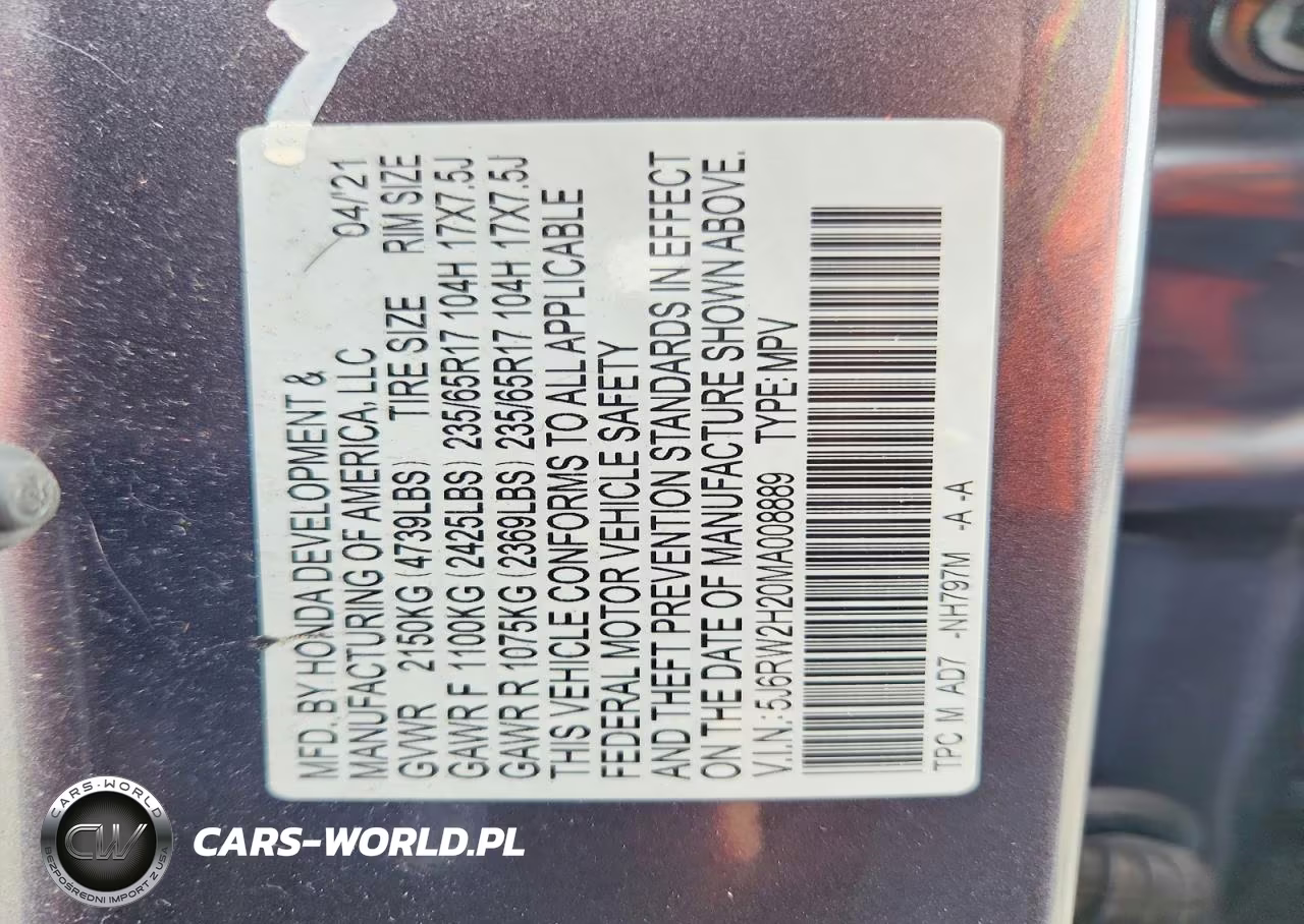 2021 Honda Cr-V Lx VIN:5J6RW2H20MA008889 - 13