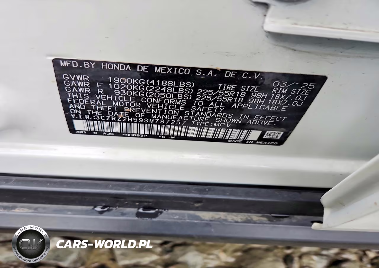 2025 Honda Hr-V Sport VIN:3CZRZ2H59SM787257 - 13