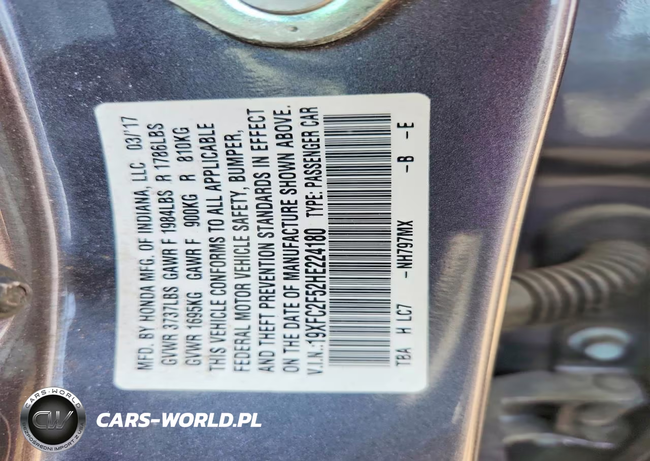 2017 Honda Civic Lx VIN:19XFC2F52HE224180 - 12