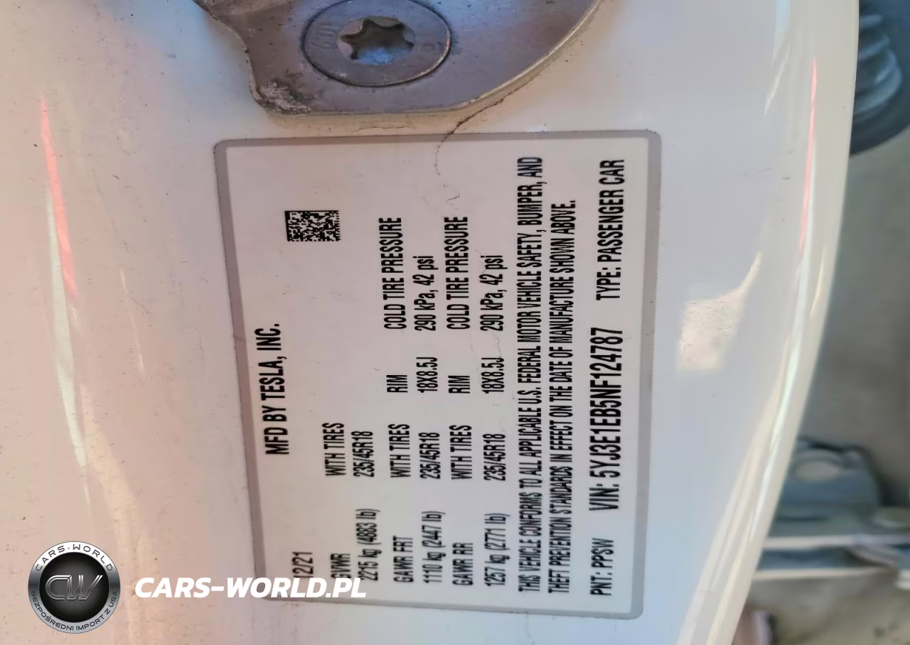 2022 Tesla Model 3 VIN:5YJ3E1EB5NF124787 - 12