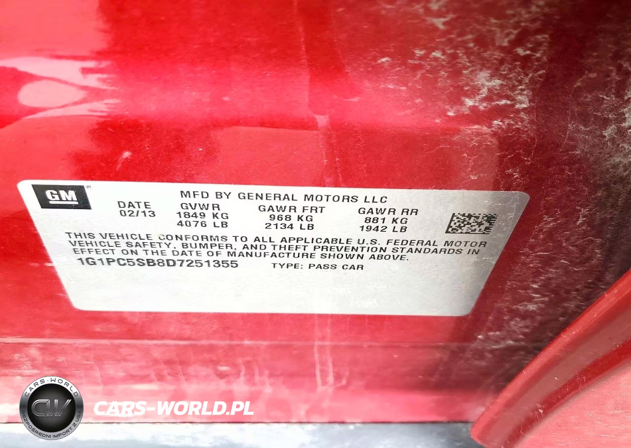 2013 Chevrolet Cruze Lt VIN:1G1PC5SB8D7251355 - 12