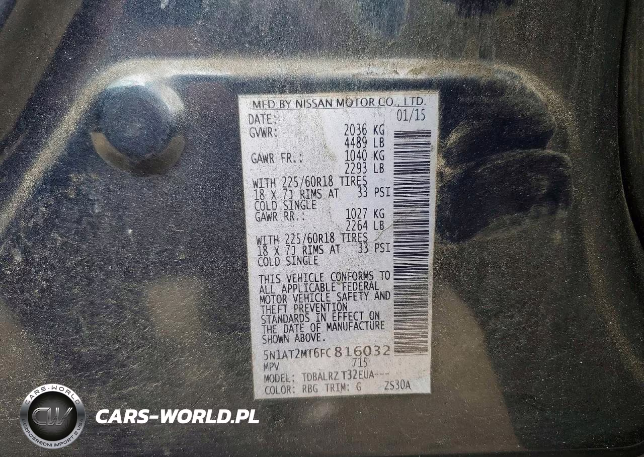 2015 Nissan Rogue Sl VIN:5N1AT2MT6FC816032 - 12