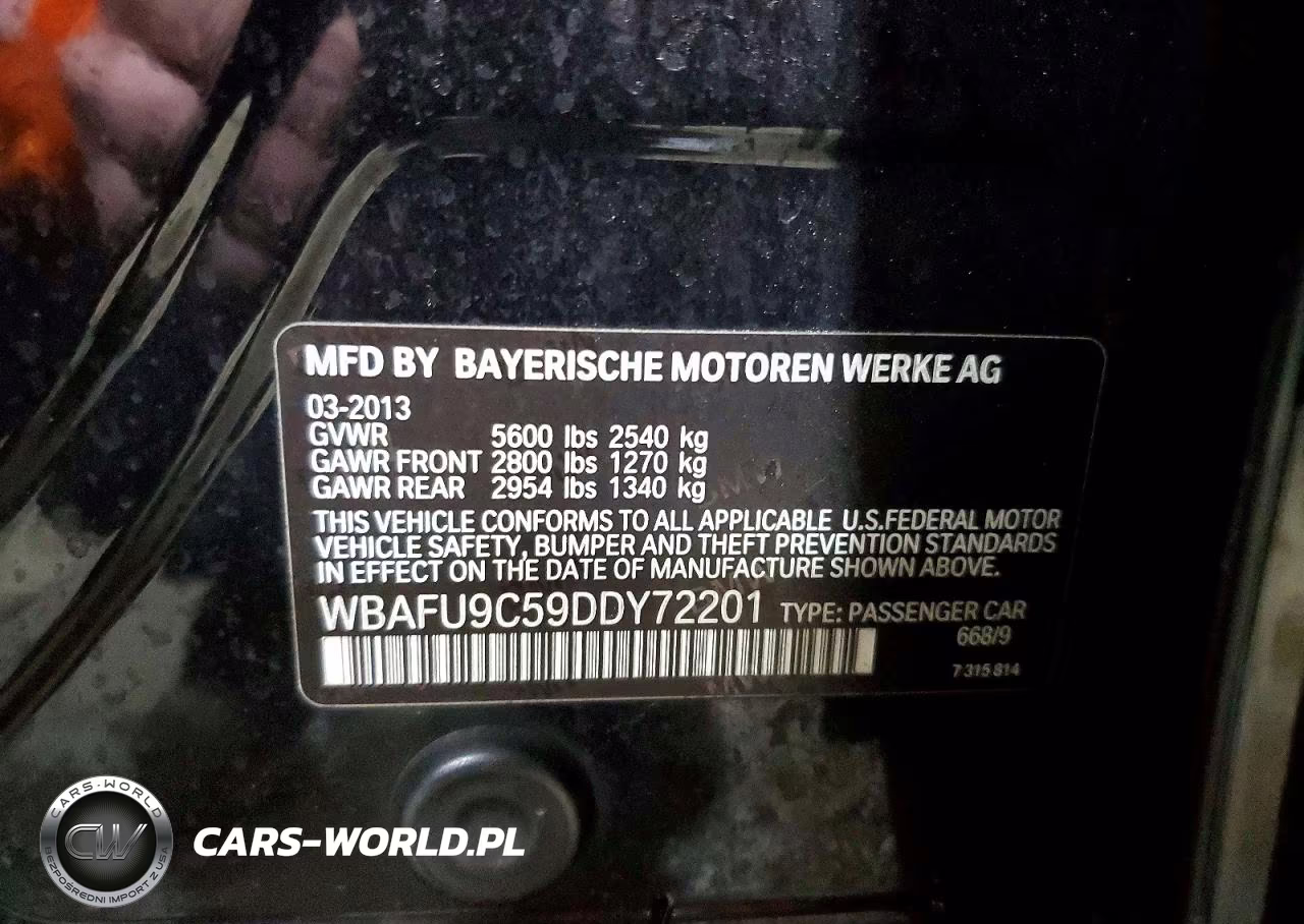 2013 BMW 550 Xi VIN:WBAFU9C59DDY72201 - 12