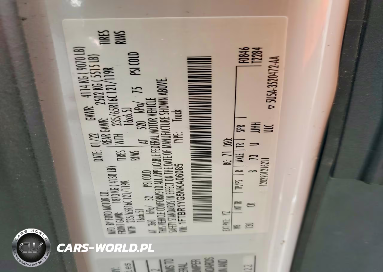 2022 Ford Transit 250 Utility - Service Van VIN:1FTBR1YG5NKA06085 - 13