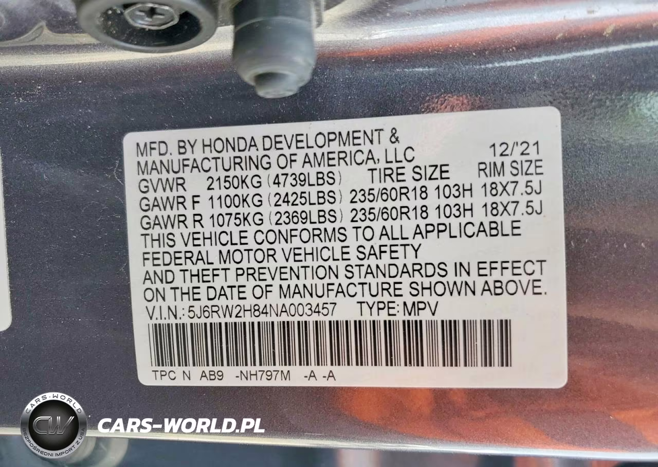 2022 Honda Cr-V Exl VIN:5J6RW2H84NA003457 - 13