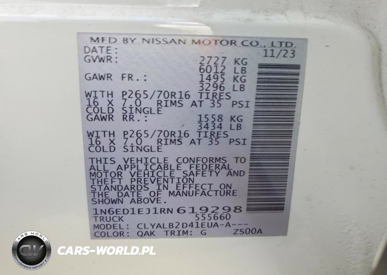 2024 Nissan Frontier Sv VIN:1N6ED1EJ1RN619298 - 13
