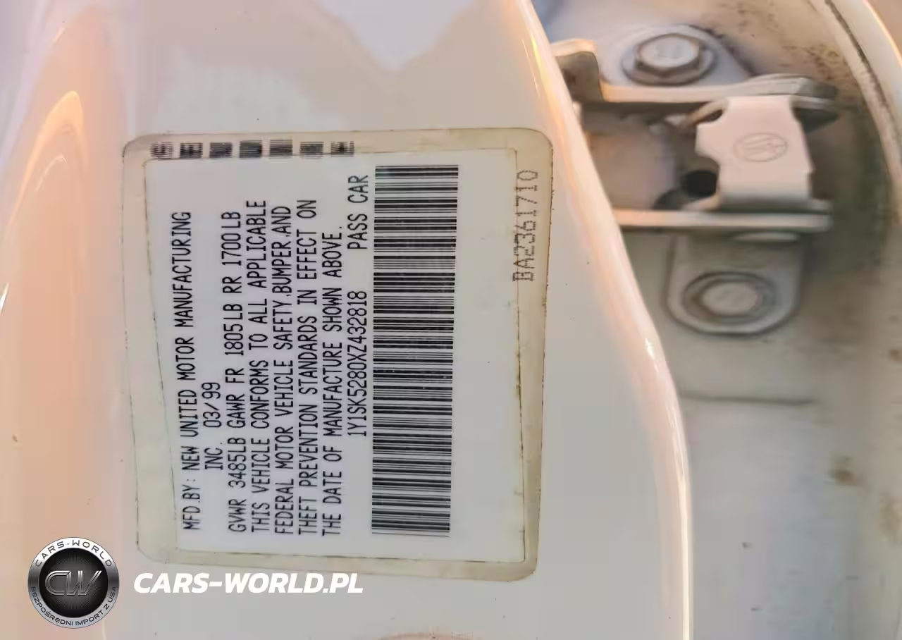1999 Chevrolet Geo Prizm Base VIN:1Y1SK5280XZ432818 - 12