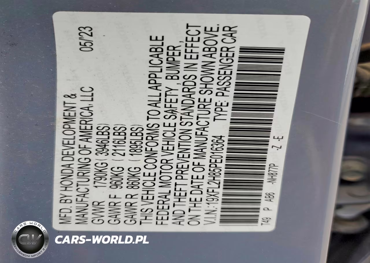 2023 Honda Civic Sport VIN:19XFL2H85PE016364 - 12