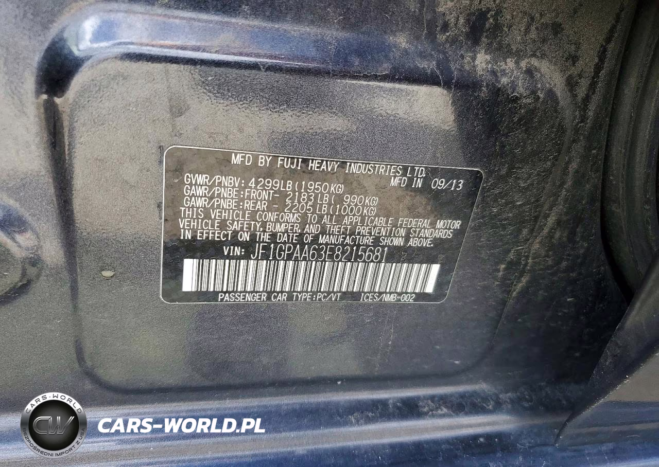 2014 Subaru Impreza VIN:JF1GPAA63E8215681 - 12