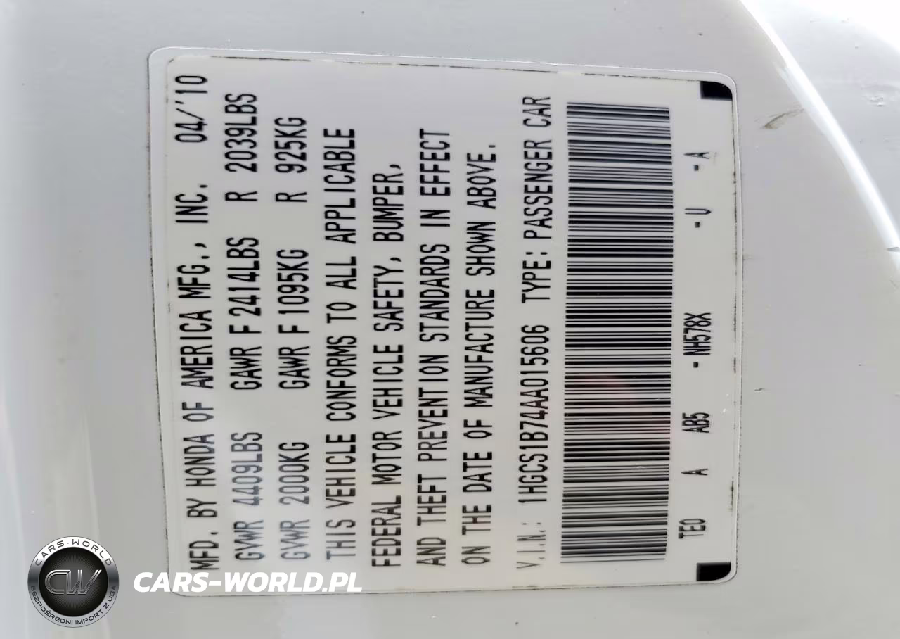2010 Honda Accord Ex VIN:1HGCS1B74AA015606 - 12