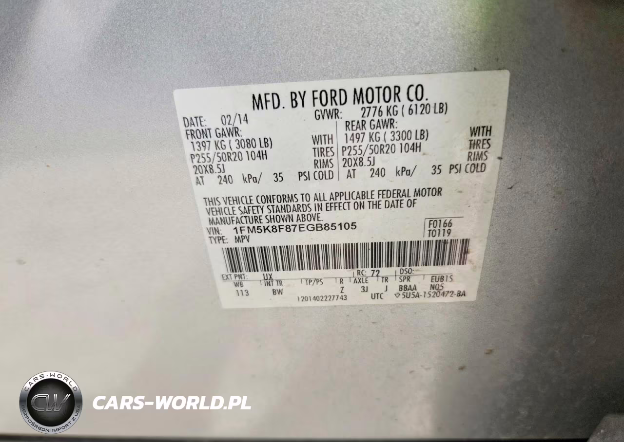 2014 Ford Explorer Limited VIN:1FM5K8F87EGB85105 - 14
