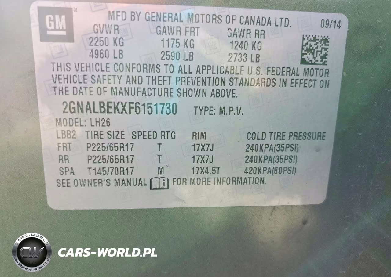 2015 Chevrolet Equinox Lt VIN:2GNALBEKXF6151730 - 13