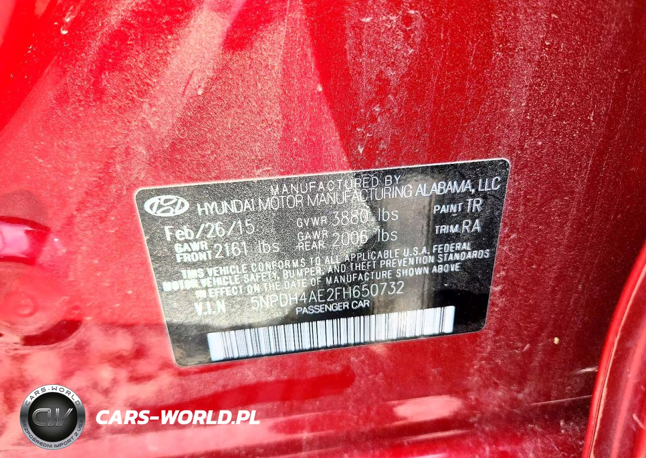 2015 Hyundai Elantra Se VIN:5NPDH4AE2FH650732 - 12