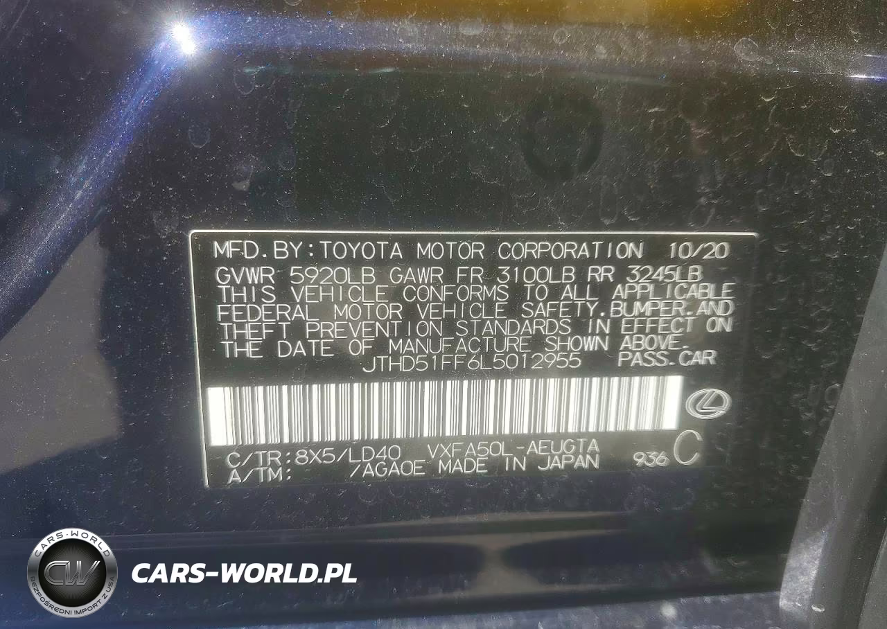 2020 Lexus Ls 500 Base VIN:JTHD51FF6L5012955 - 13