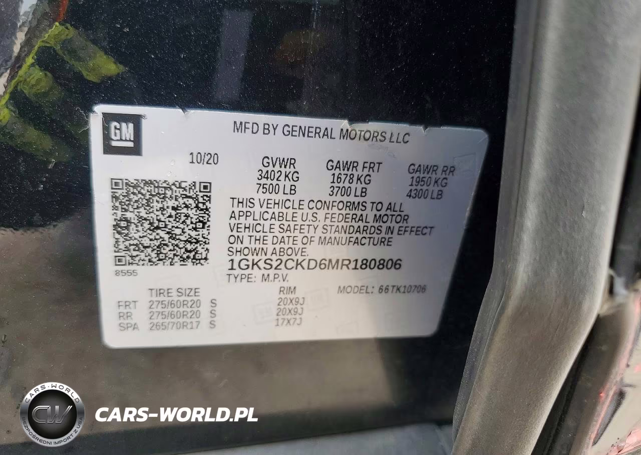 2021 GMC Yukon At4 VIN:1GKS2CKD6MR180806 - 13