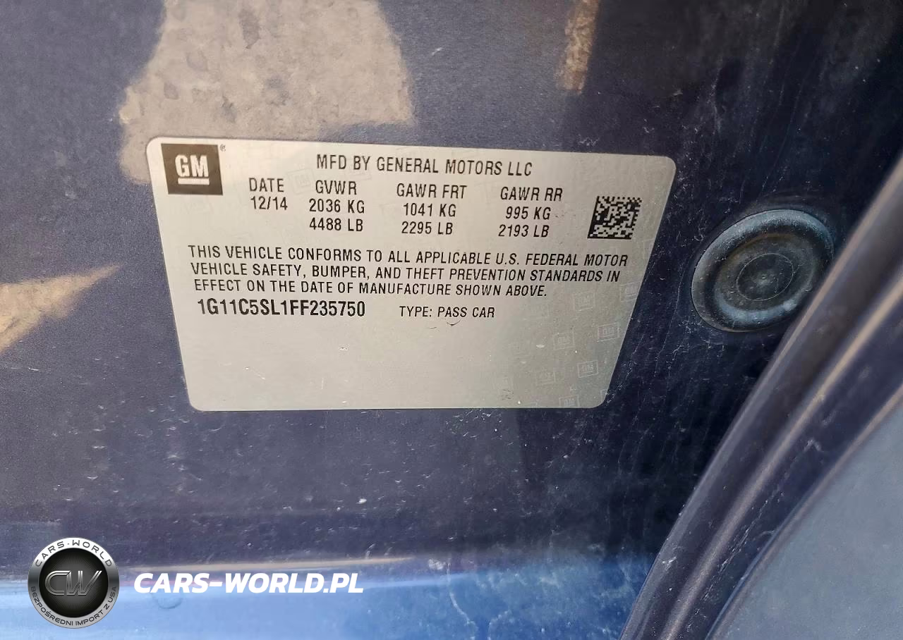 2015 Chevrolet Malibu 1Lt VIN:1G11C5SL1FF235750 - 13
