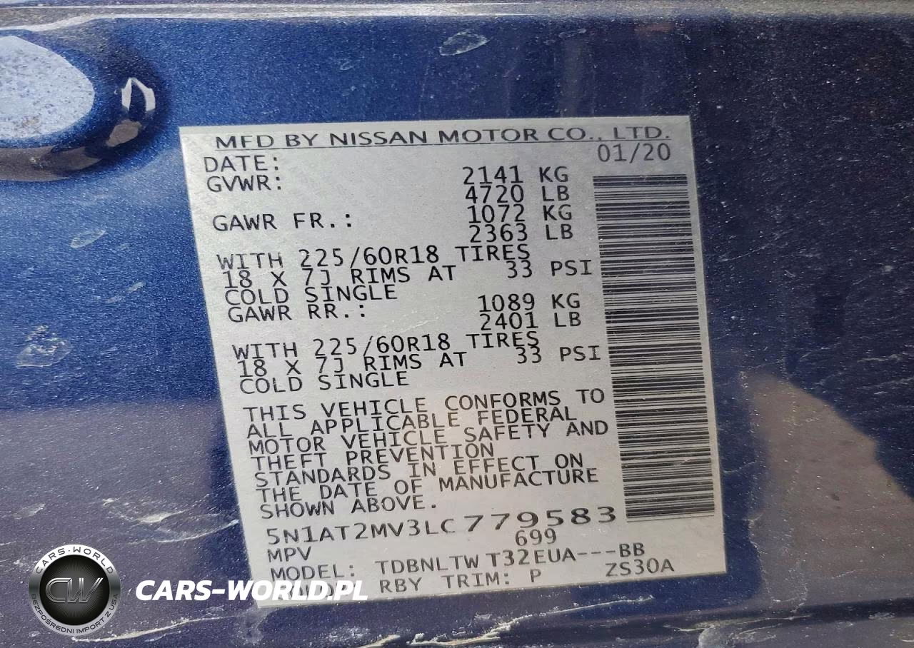 2020 Nissan Rogue Sv VIN:5N1AT2MV3LC779583 - 13