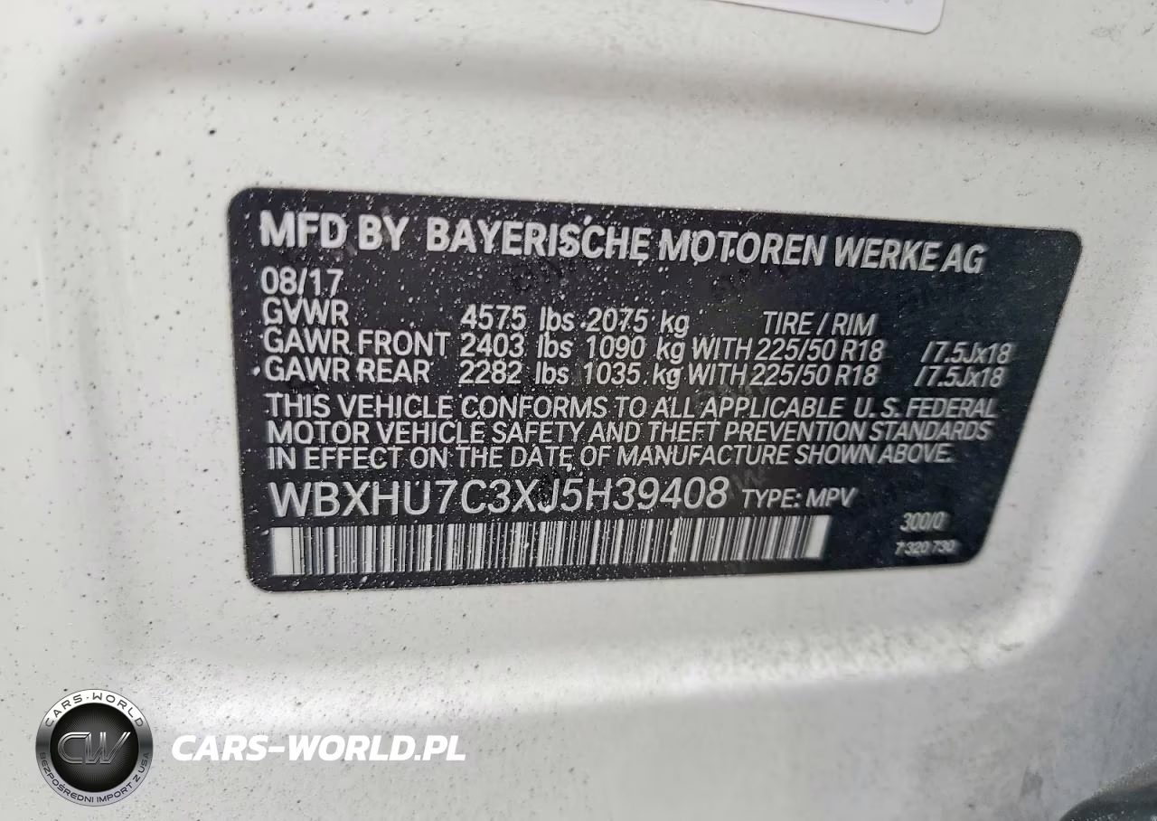2018 BMW X1 Sdrive28I VIN:WBXHU7C3XJ5H39408 - 12