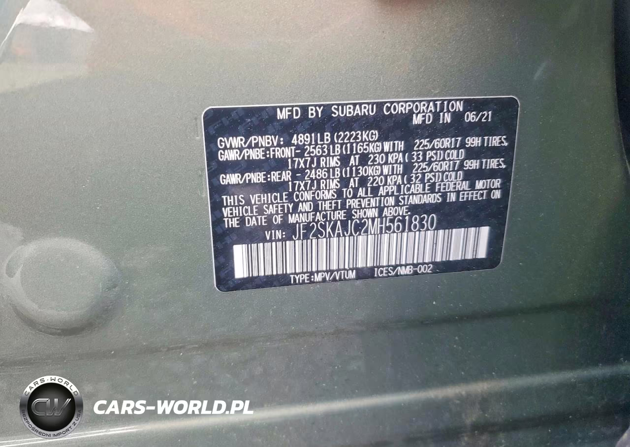 2021 Subaru Forester Premium VIN:JF2SKAJC2MH561830 - 14