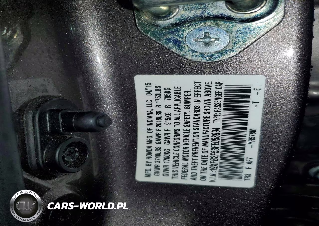 2015 Honda Civic Lx VIN:19XFB2F53FE058994 - 12