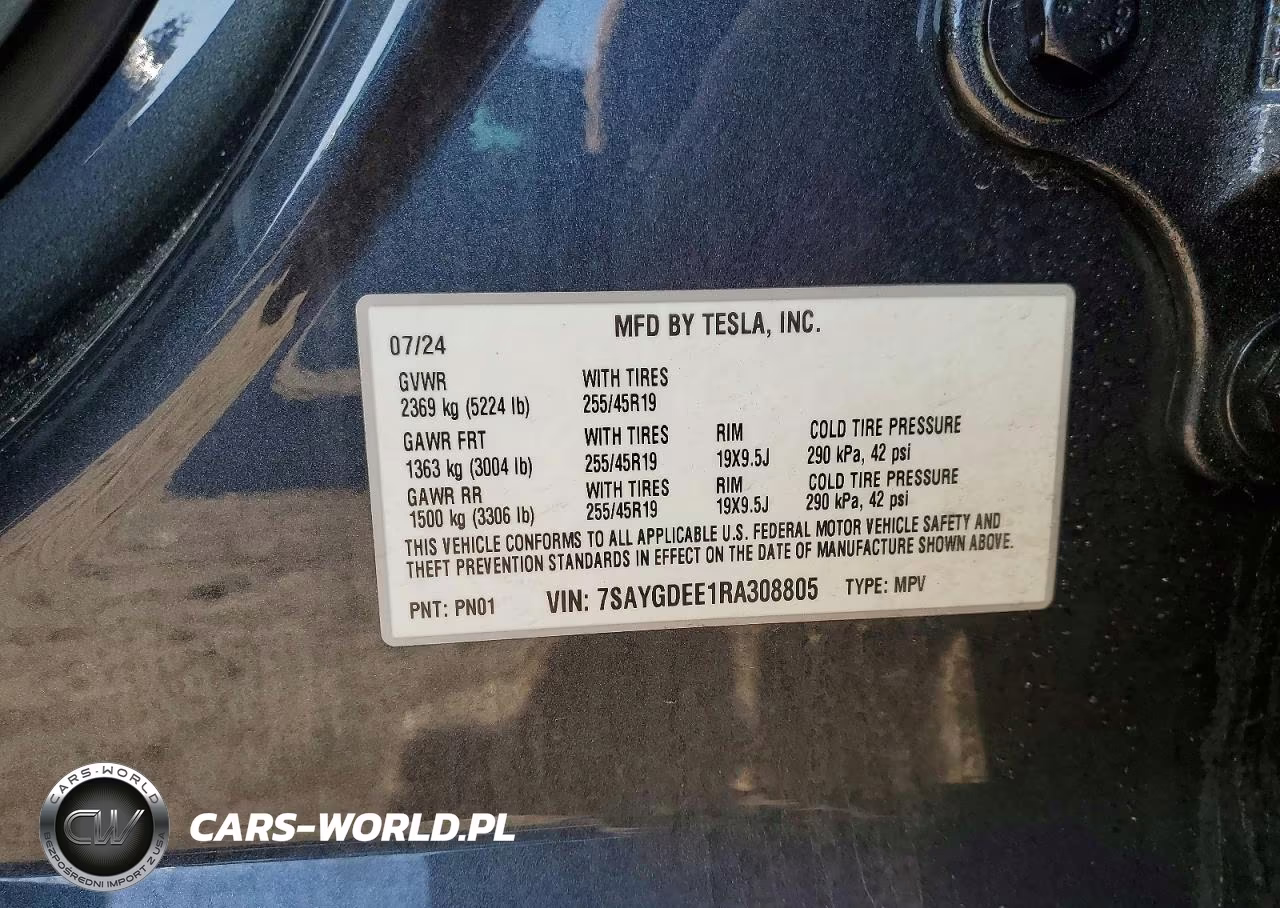 2024 Tesla Model Y VIN:7SAYGDEE1RA308805 - 12