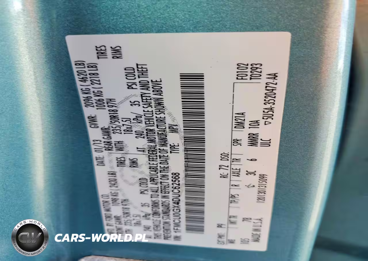 2013 Ford Escape Se VIN:1FMCU0GX4DUC62568 - 13